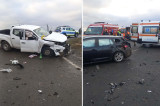 Acccident rutier între două autoturisme soldat cu 7 victime pe DN22, la intersecția cu Sibioara